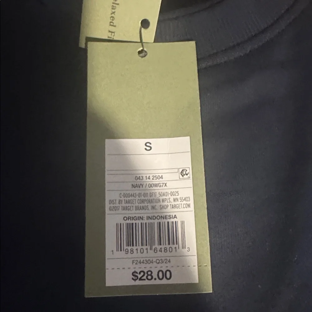 Goodfellow & Co Dark Blue Crewneck Sweater with Floral Patch